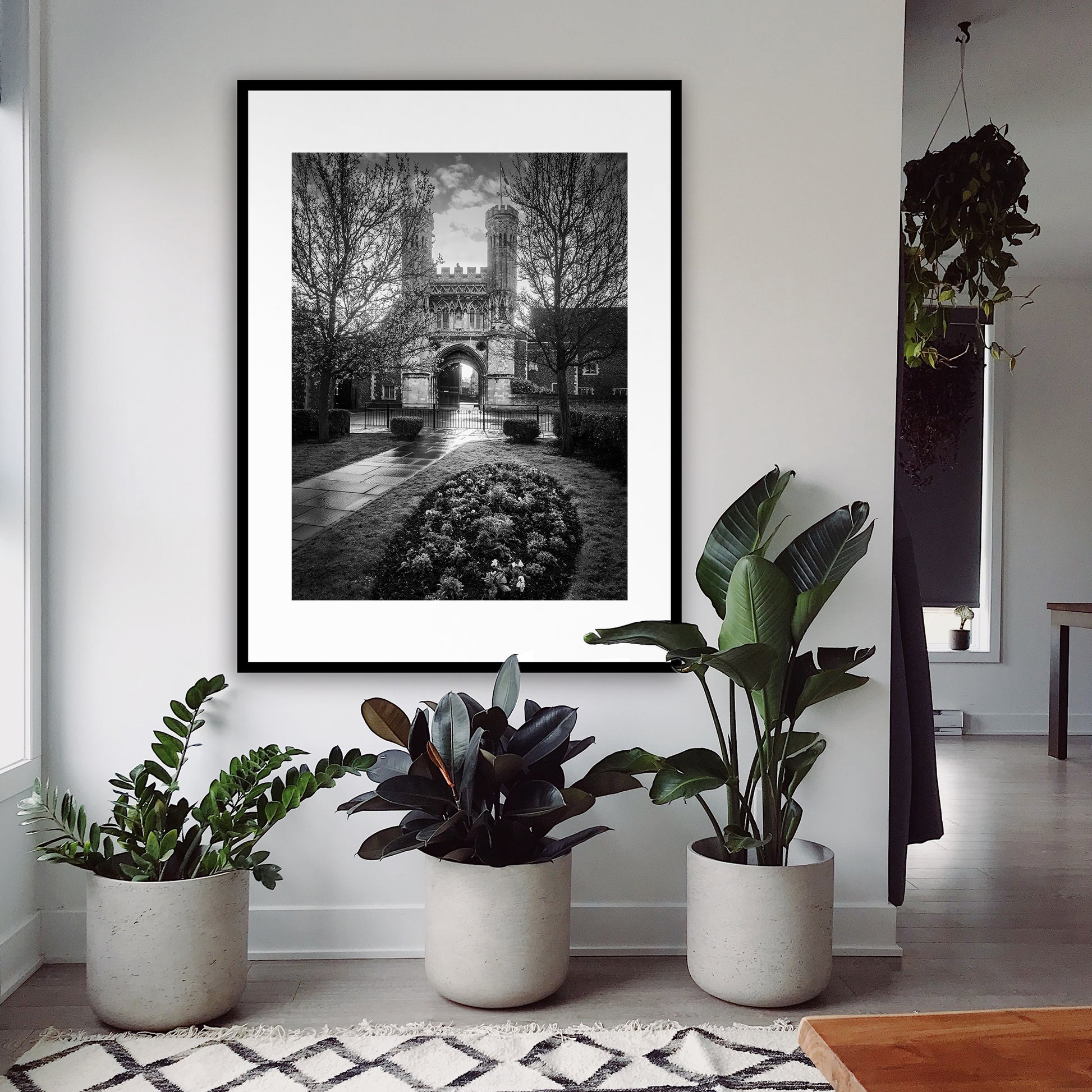 Fyndon Gate, Lady Wootton’s Green, Canterbury, Kent, England. Original gatehouse to St. Augustine’s Abbey. Built in 1301-09. One of Canterbury’s finest old buildings. Fine art black and white photograph for sale.