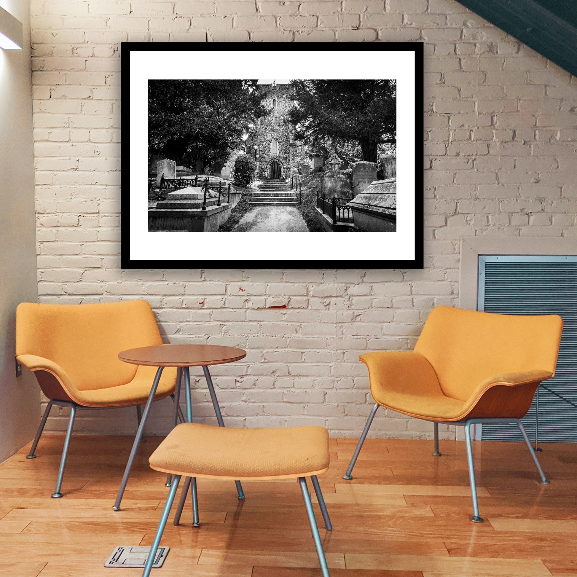 Saint Martin's Church, Canterbury, Kent, England. Oldest church in the English speaking world still in use today. Fine art black and white photography print for sale.